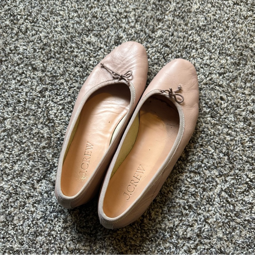 J. Crew Women's Blush Leather Flats